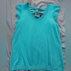 Cable & Gauge Turquoise Tank Top with Cutout Design